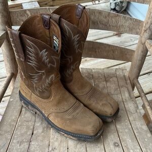 Ariat Sierra Wide Square Toe Work Boot Steel Toe Leather Boots Size 12D